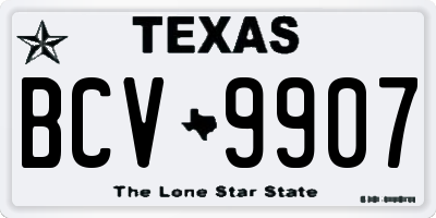 TX license plate BCV9907