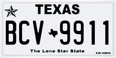 TX license plate BCV9911