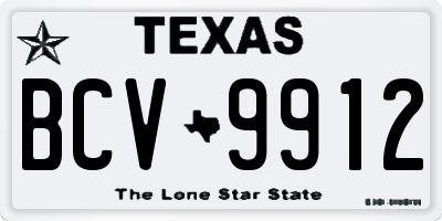 TX license plate BCV9912