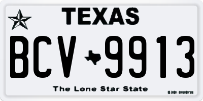 TX license plate BCV9913