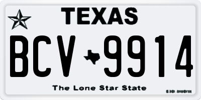 TX license plate BCV9914