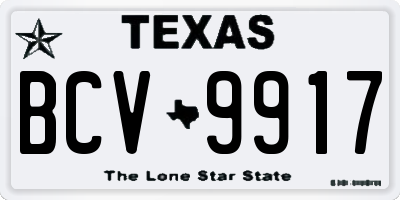 TX license plate BCV9917