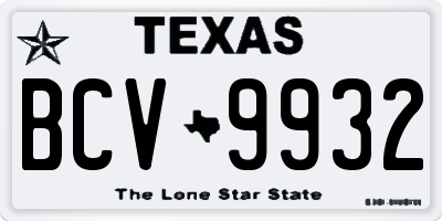 TX license plate BCV9932
