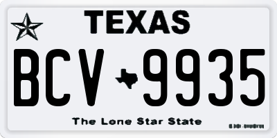 TX license plate BCV9935