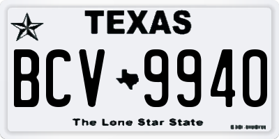 TX license plate BCV9940