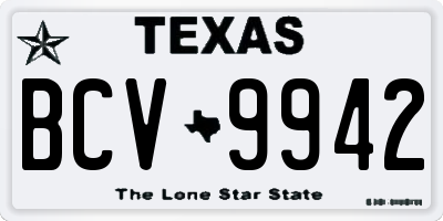 TX license plate BCV9942