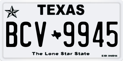 TX license plate BCV9945