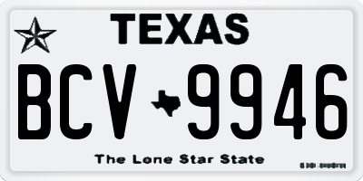 TX license plate BCV9946