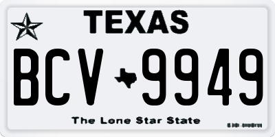 TX license plate BCV9949