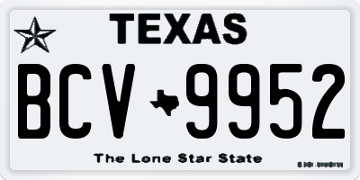 TX license plate BCV9952