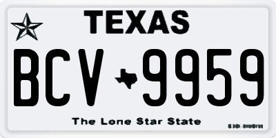 TX license plate BCV9959