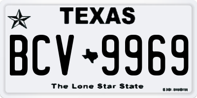 TX license plate BCV9969