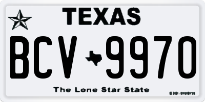 TX license plate BCV9970