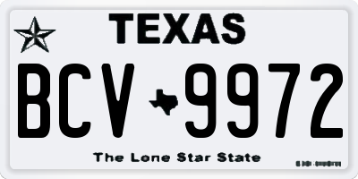 TX license plate BCV9972