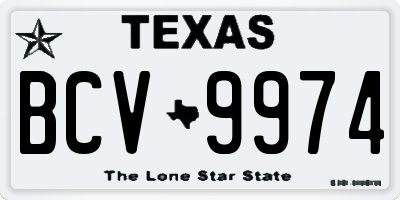 TX license plate BCV9974