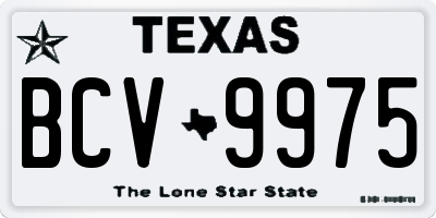 TX license plate BCV9975