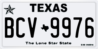 TX license plate BCV9976