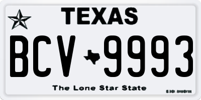 TX license plate BCV9993