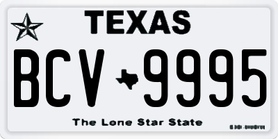 TX license plate BCV9995