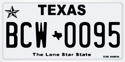 TX license plate BCW0095