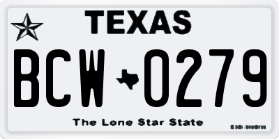 TX license plate BCW0279