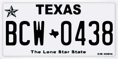 TX license plate BCW0438