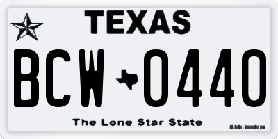 TX license plate BCW0440