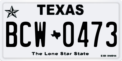 TX license plate BCW0473