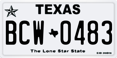 TX license plate BCW0483