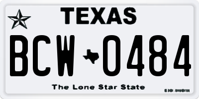 TX license plate BCW0484