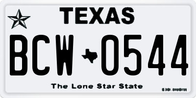 TX license plate BCW0544