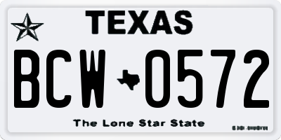 TX license plate BCW0572