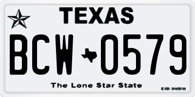 TX license plate BCW0579
