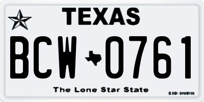 TX license plate BCW0761