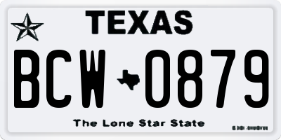 TX license plate BCW0879