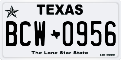 TX license plate BCW0956