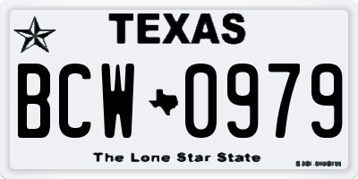 TX license plate BCW0979