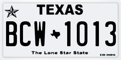 TX license plate BCW1013