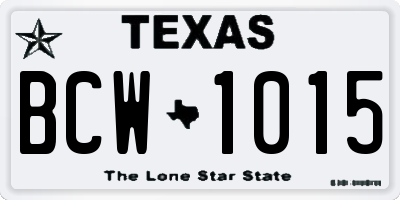 TX license plate BCW1015