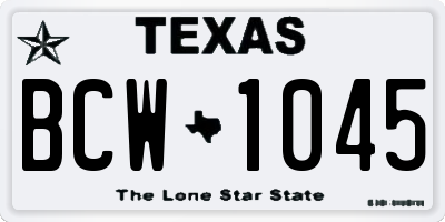 TX license plate BCW1045