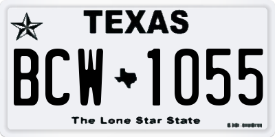 TX license plate BCW1055