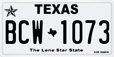 TX license plate BCW1073