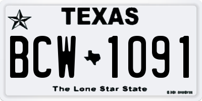 TX license plate BCW1091