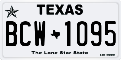 TX license plate BCW1095
