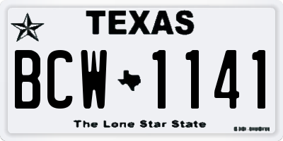 TX license plate BCW1141