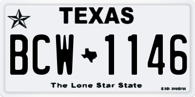 TX license plate BCW1146