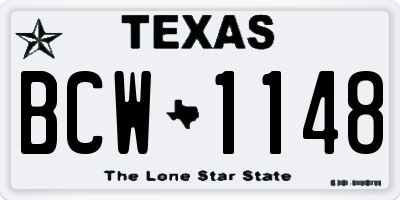 TX license plate BCW1148