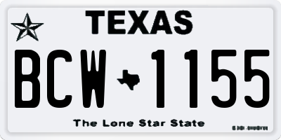 TX license plate BCW1155
