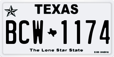 TX license plate BCW1174