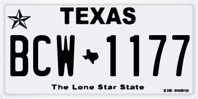 TX license plate BCW1177
